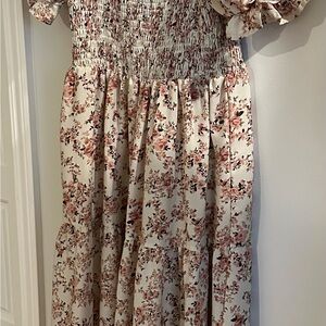 Floral Kids Dress in Cream and Pink